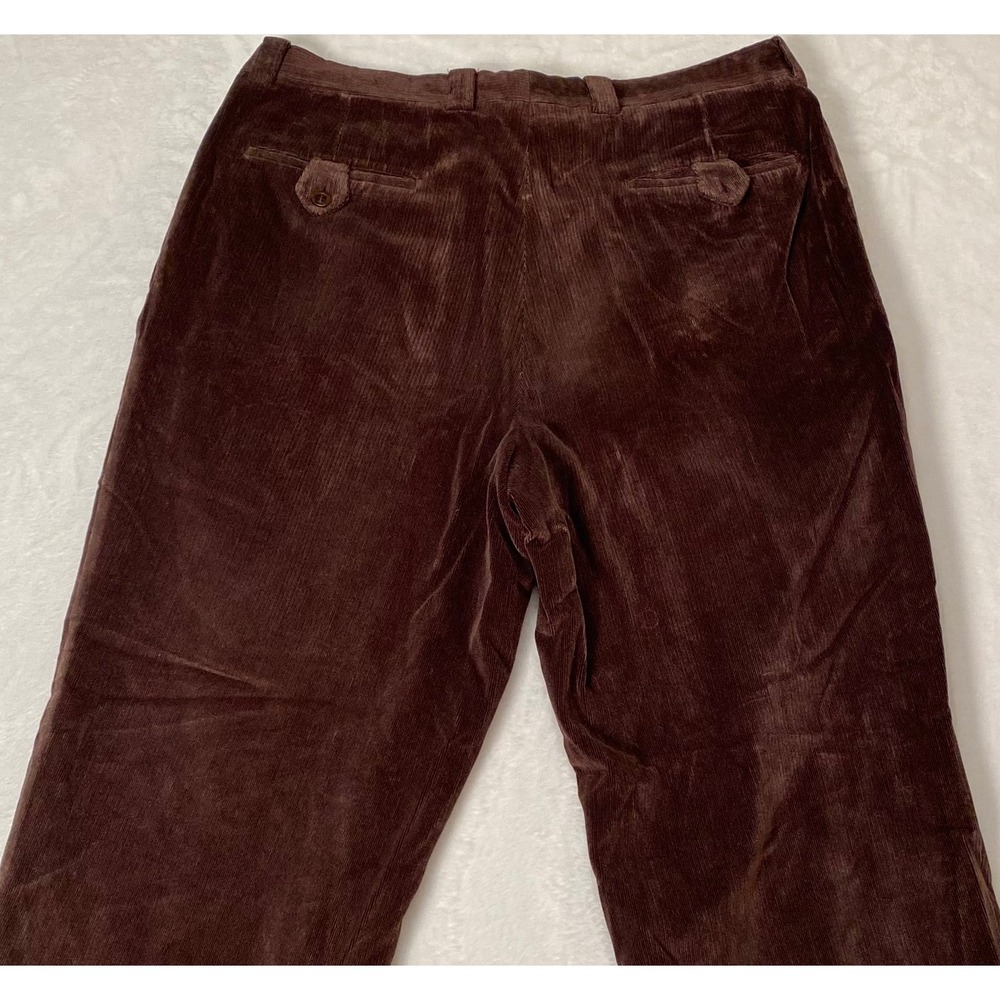 Bigsby & Kruthers Mens 36x31 Brown Corduroy Pleated Cuffed Pants Made in Canada - Picture 13 of 13